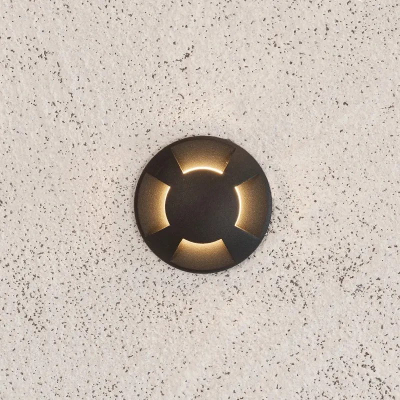 applique-balisage-exterieur-1w-24v-4-voies-led-rond-noir-120-lumens-etanche-ip67