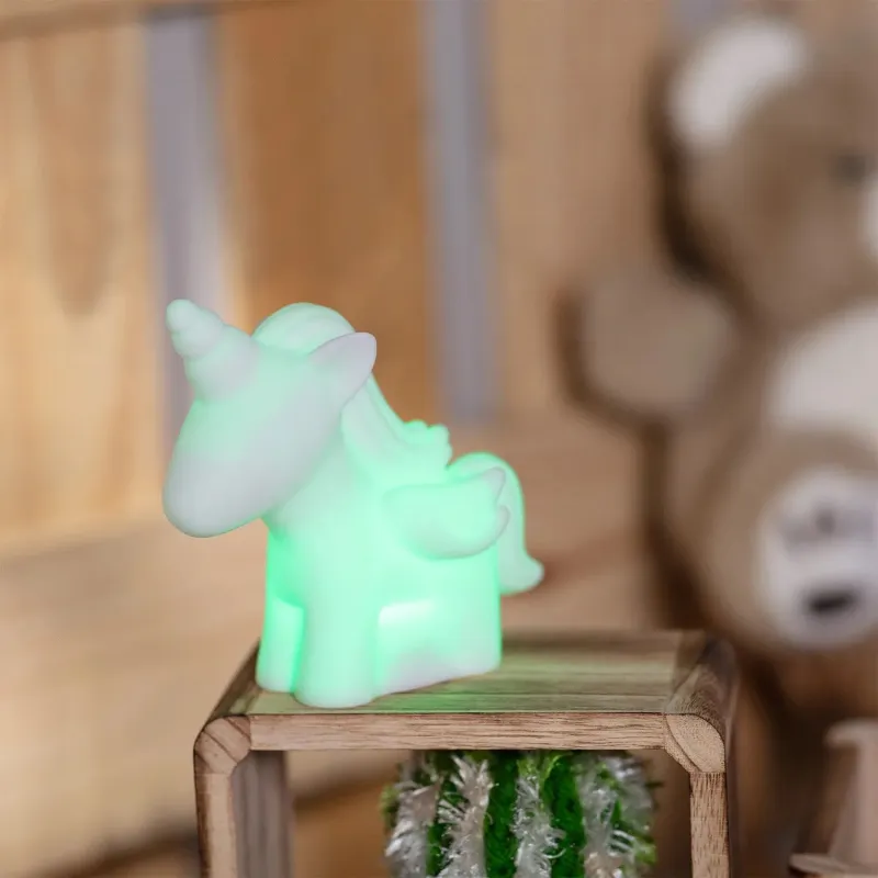 Veilleuse de nuit led rgb a piles licorne