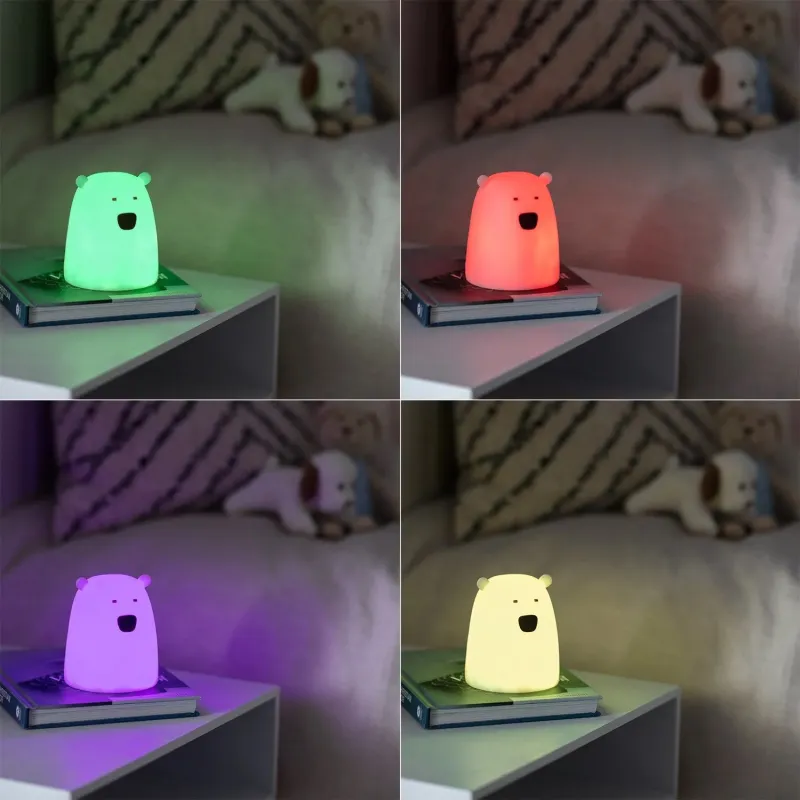 Veilleuse de nuit led rgb a piles ours