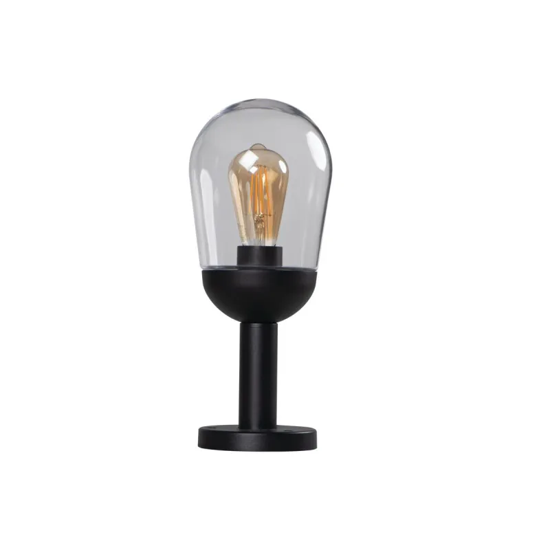 borne-potelet-35cm-exterieur-noire-cloche-e27-metal-et-verre-ip44