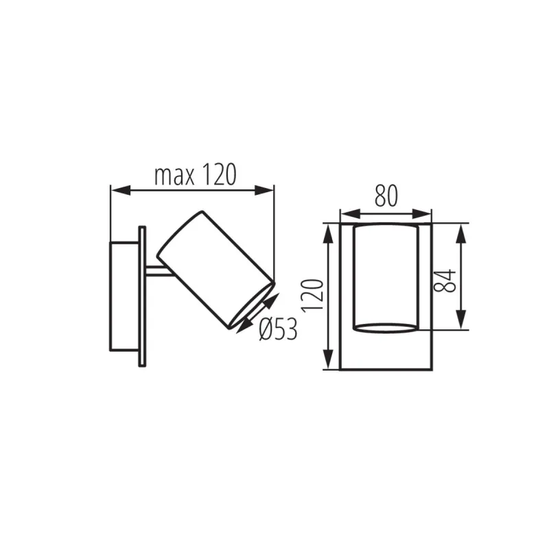 Plafonnier blanc applique 1 tête orientables EVALO EL-1I W-SR
