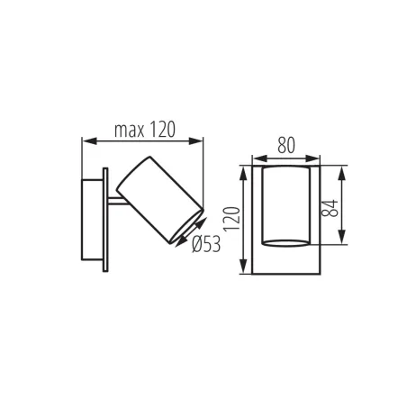 Plafonnier blanc applique 1 tête orientables EVALO EL-1I W-SR