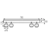 Plafonnier blanc applique 4 têtes orientable GALOBA EL-4I W