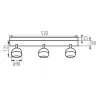 Plafonnier blanc applique 3 têtes orientable GALOBA EL-3I W