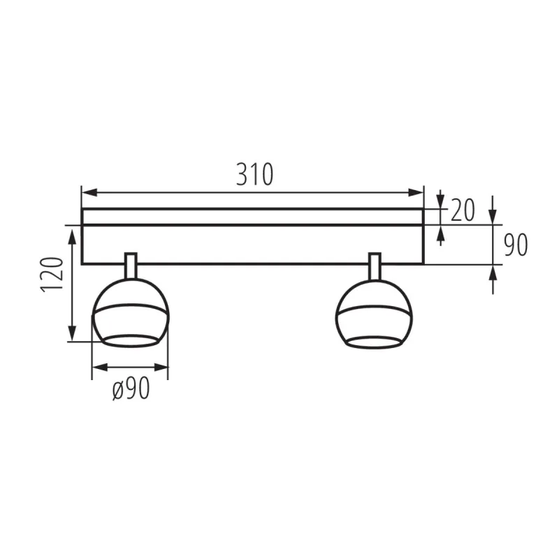 Plafonnier noir applique 2 têtes orientable GALOBA EL-2I B
