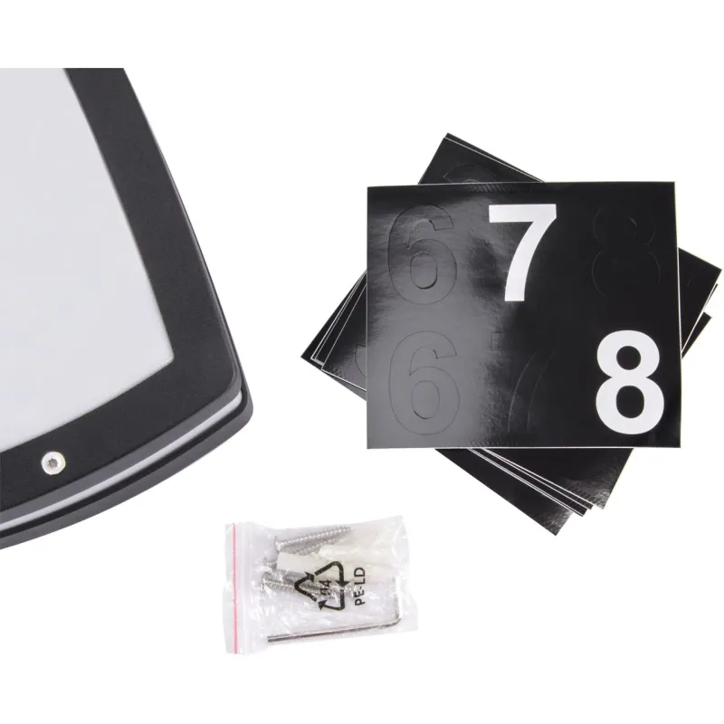 SOLINA LED L 8W noir 4000k applique numéro porte