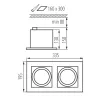 MATEO ES DLP-250-B encastrable carré noir 2x orientables