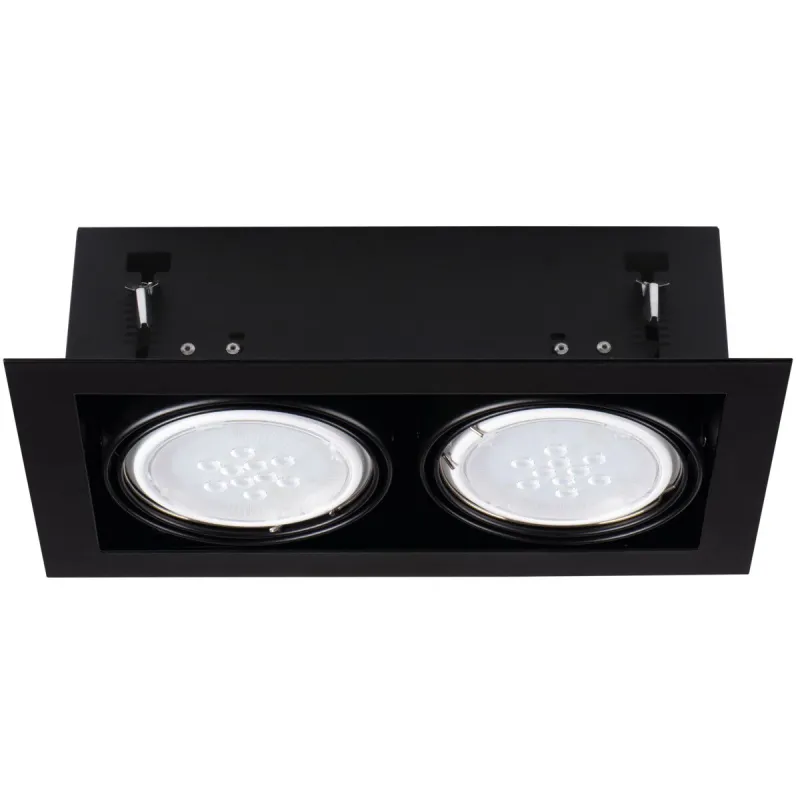 MATEO ES DLP-250-B encastrable carré noir 2x orientables