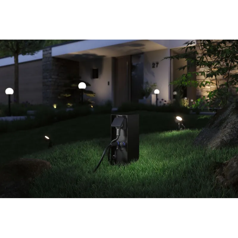 Colonne de prises Plug & Shine Rio IP44 anthracite Ext. 2*230 V 2*24 V