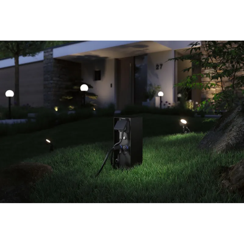Colonne prises Plug & Shine Rio Sensor IP44 anthracite Ext. 2*230 V 2*24 V