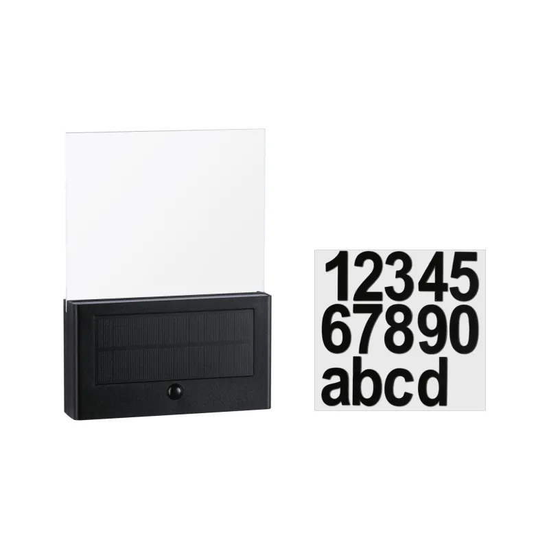 Numéro de maison extérieur solaire Neda IP44 PIR anthracite resp. insectes