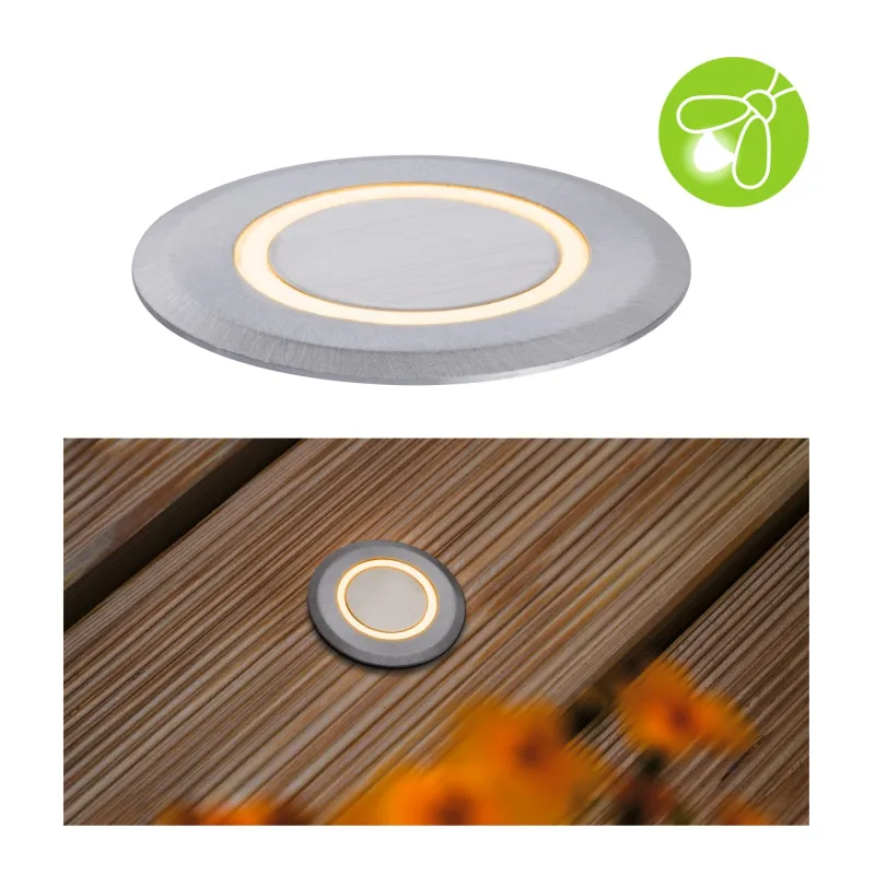 Encastré de sol extérieur 230 V déco IP67, 2,2 W, rond