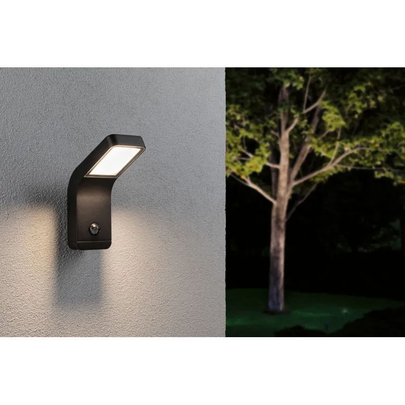 Applique extérieure 230V Kulma PIR IP44 3000 K 7,5 W anthracite