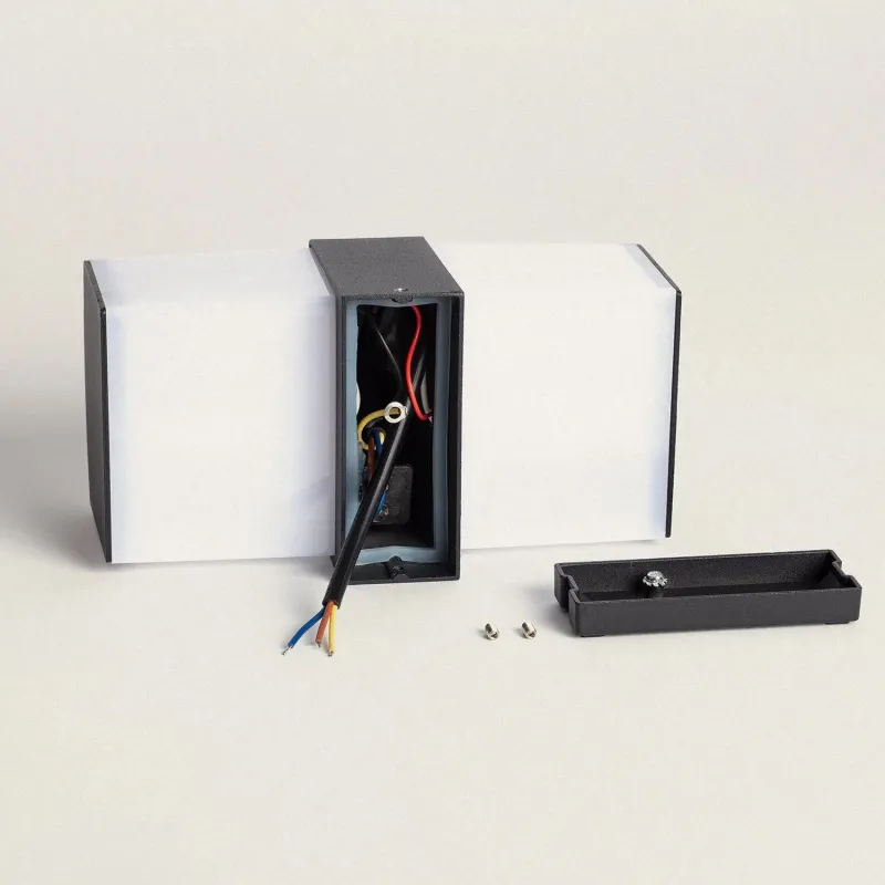applique-murale-exterieur-noire-design-double-eclairage-led-12w-etanche-180mm