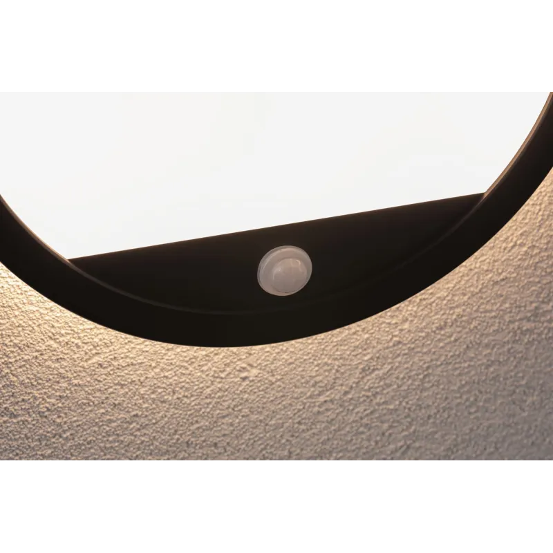 Ext. 230 V Lamina rond PIR noir IP44 14 W 2200 K-3000 K