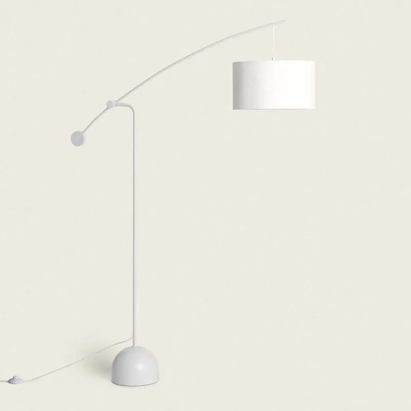 lampadaire-arc-metal-abat-jour-blanc-culot-e27