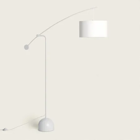 lampadaire-arc-metal-abat-jour-blanc-culot-e27