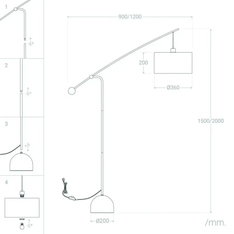 lampadaire-arc-metal-abat-jour-blanc-culot-e27