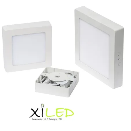 plafonnier carre blanc 18w led installation en saillie 