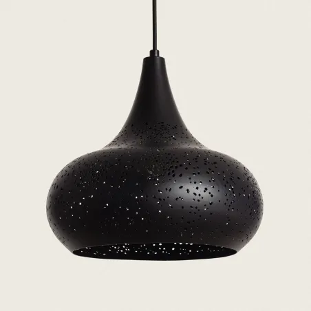 suspension-metal-noir-decoration-perforer-culot-e27