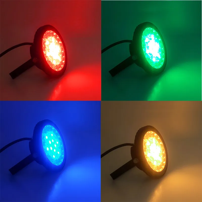 PROJECTEUR piquet EXTERIEUR LED NOIR 230V 6W RGB+BLANC CCT IP65