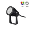PROJECTEUR piquet EXTERIEUR LED NOIR 230V 6W RGB+BLANC CCT IP65