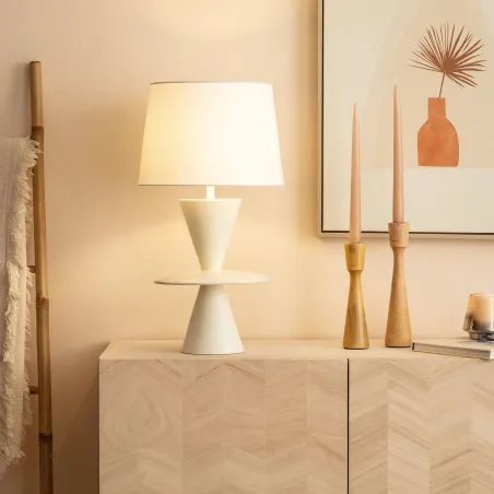lampe-a-poser-resine-blanche-et-abat-jour-culot-e27