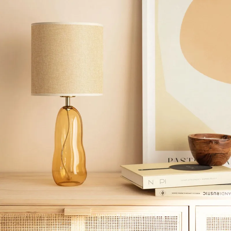 lampe-a-poser-verre-et-abat-jour-textile-culot-e27