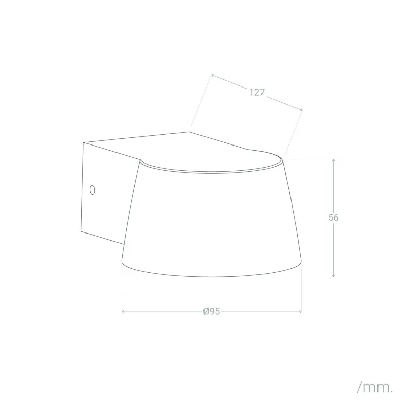 Applique murale extérieur noire éclairage bas led 6w-3000k