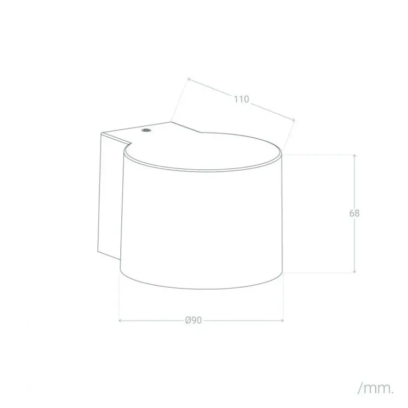 Applique murale extérieur noire éclairage bas led 6w-3000k