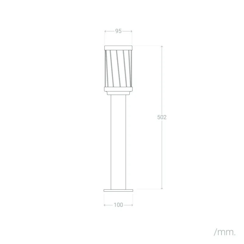 borne-potelet-de-jardin-noire-50cm-culot-e27-ip44-220v