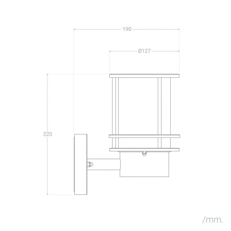 applique-murale-noire-culot-e27-ip44-220v