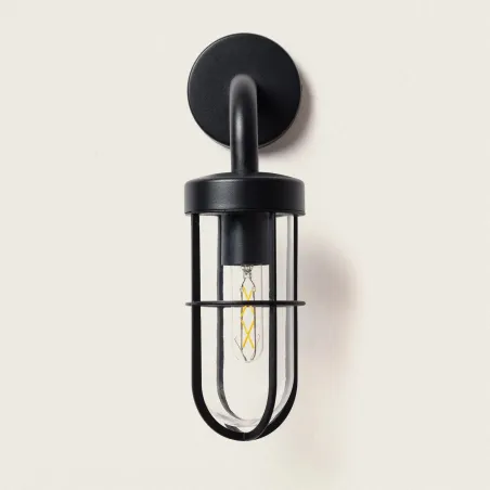 applique-murale-noire-culot-e27-ip44-220v