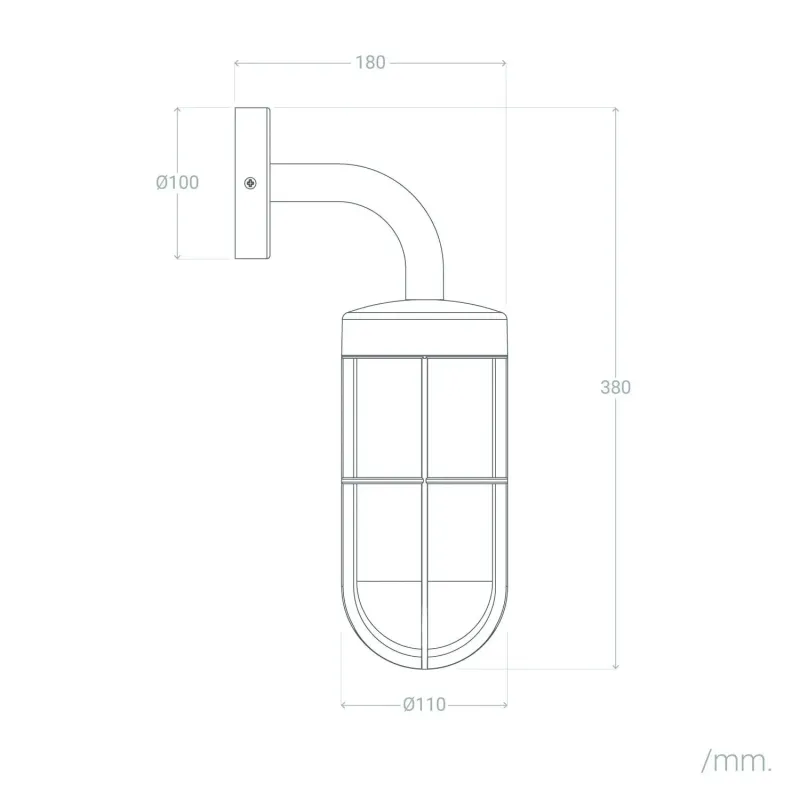 applique-murale-noire-culot-e27-ip44-220v