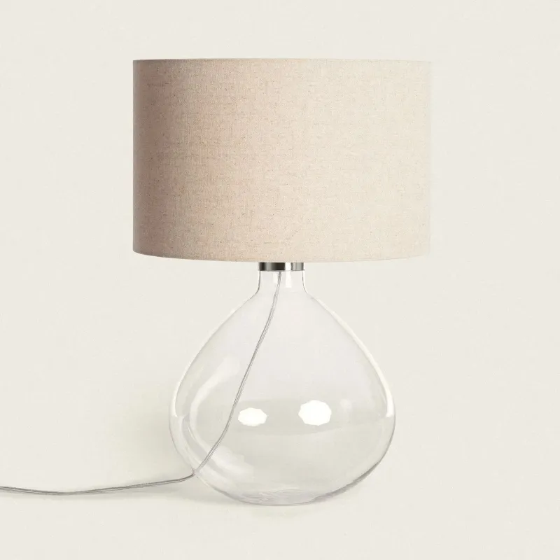 lampe-a-poser-verre-et-abat-jour-tissu-