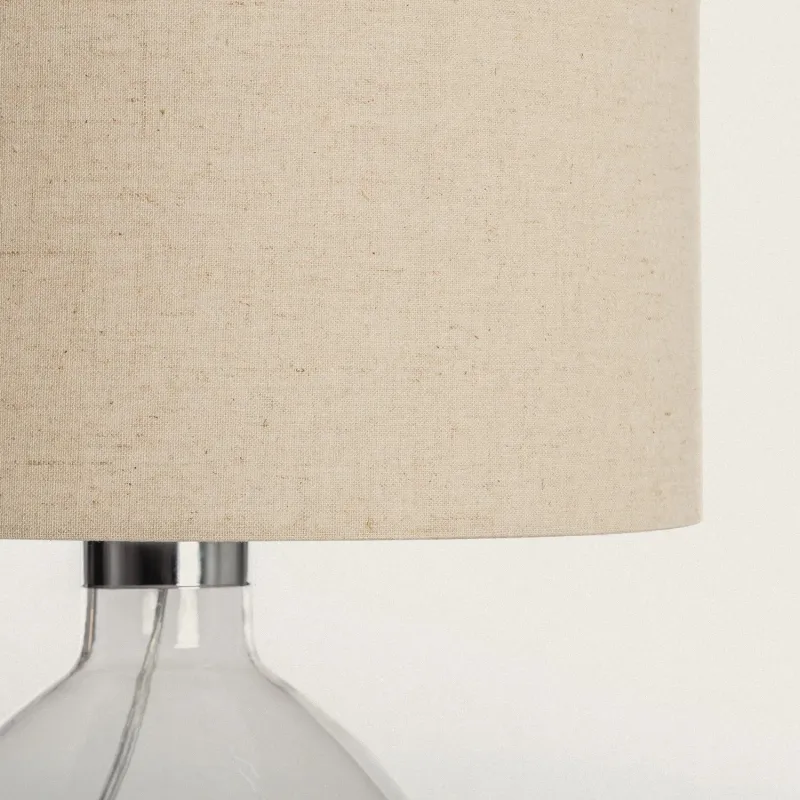 lampe-a-poser-verre-et-abat-jour-tissu-