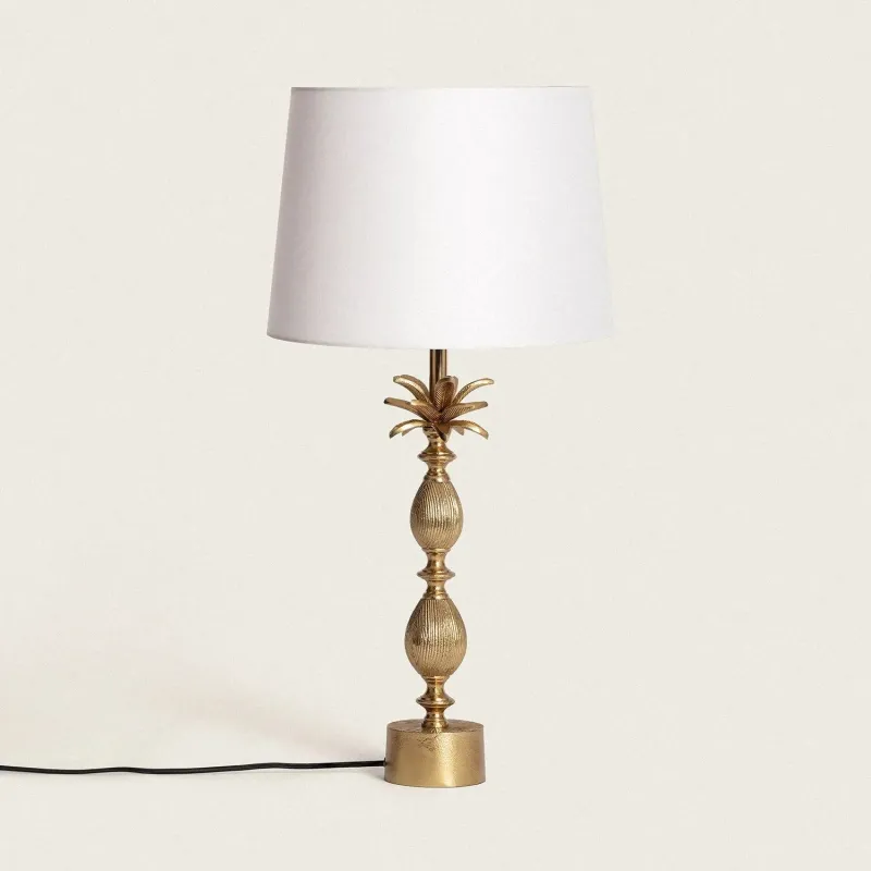 lampe-a-poser-metal-dore-et-abat-jour-tissu-blanc