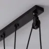 Suspension noire culot e27 effet retro poulie billard