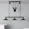 Suspension noire culot e27 effet retro poulie billard