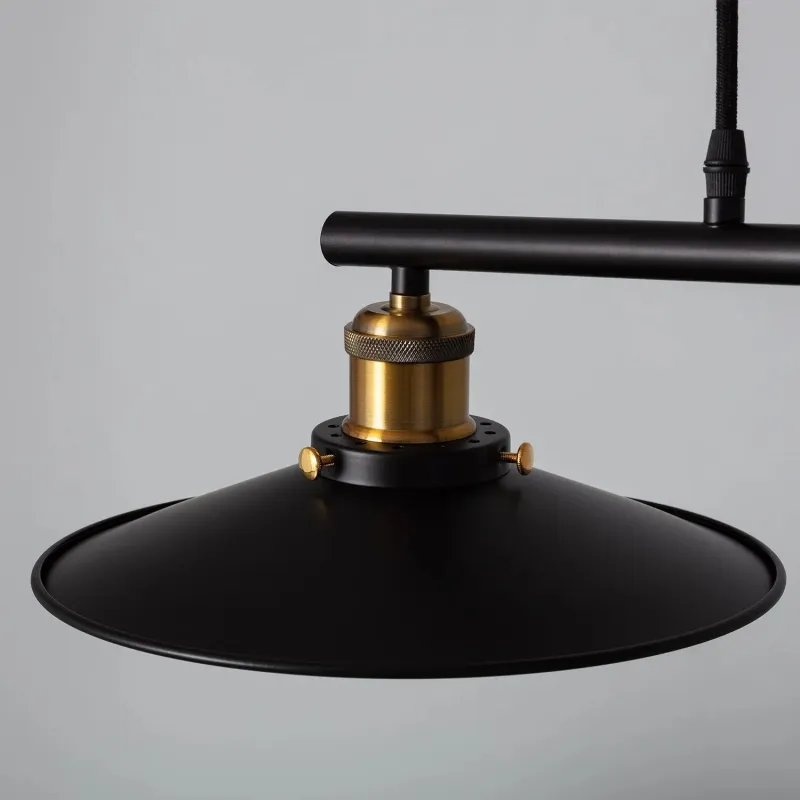 Suspension noire culot e27 effet retro poulie billard