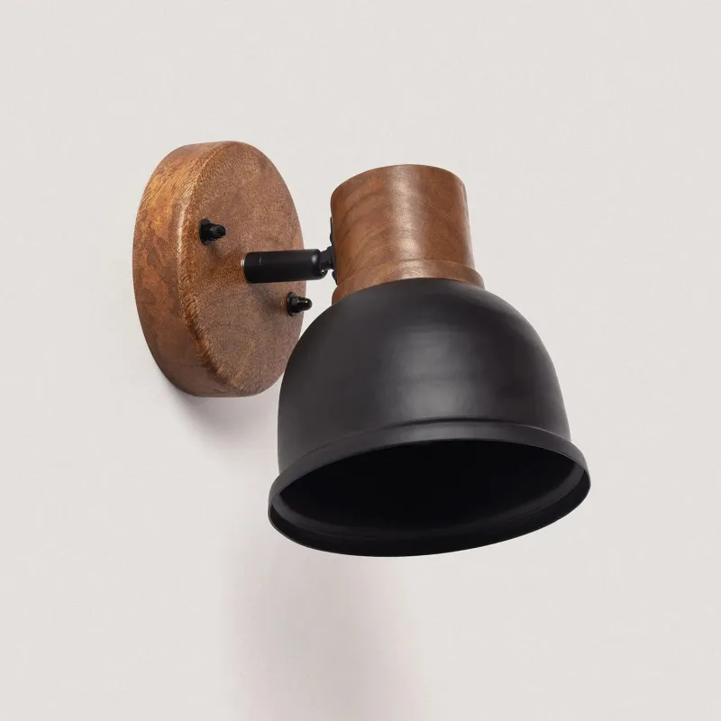 applique-murale-metal-noir-et-bois-orientable-noir-e27-220v