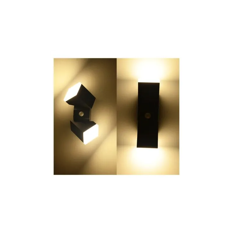 APPLIQUE MURAL LED 13W ORIENTABLE 3000K GRIS ANTHRACITE IP54 +DETEC