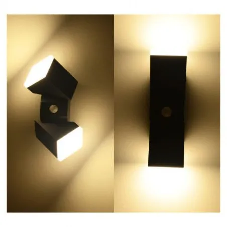 APPLIQUE MURAL LED 13W ORIENTABLE 3000K GRIS ANTHRACITE IP54 +DETEC