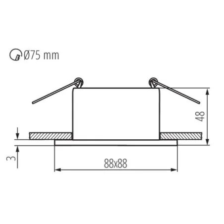 Spot support gu10 encastrable carré GLOZO DSL W/W