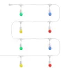 Guirlande blanche guinguette fêtes foraine 5.5m-ip65 + 8 ampoules led 3w couleurs