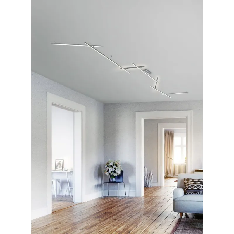 TRIO Plafonnier intérieur nickel mat INDIRA - Pas cher