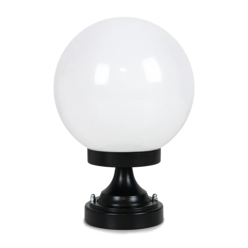 borne-boule-sur-poteau-ballon-noire-20cm
