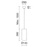 Suspension SELMA IP20 E27 60W 15cms gold - Pas cher
