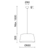 Suspension SELMA IP20 E27 60W 60cms gold - Pas cher