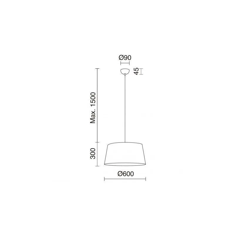 Suspension SELMA IP20 E27 60W 60cms silver - Pas cher